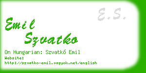 emil szvatko business card